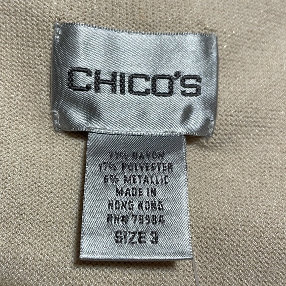 NWT Chico’s Size 3 (16) Sparkle OTH Tank Color: Gold - Picture 3 of 5